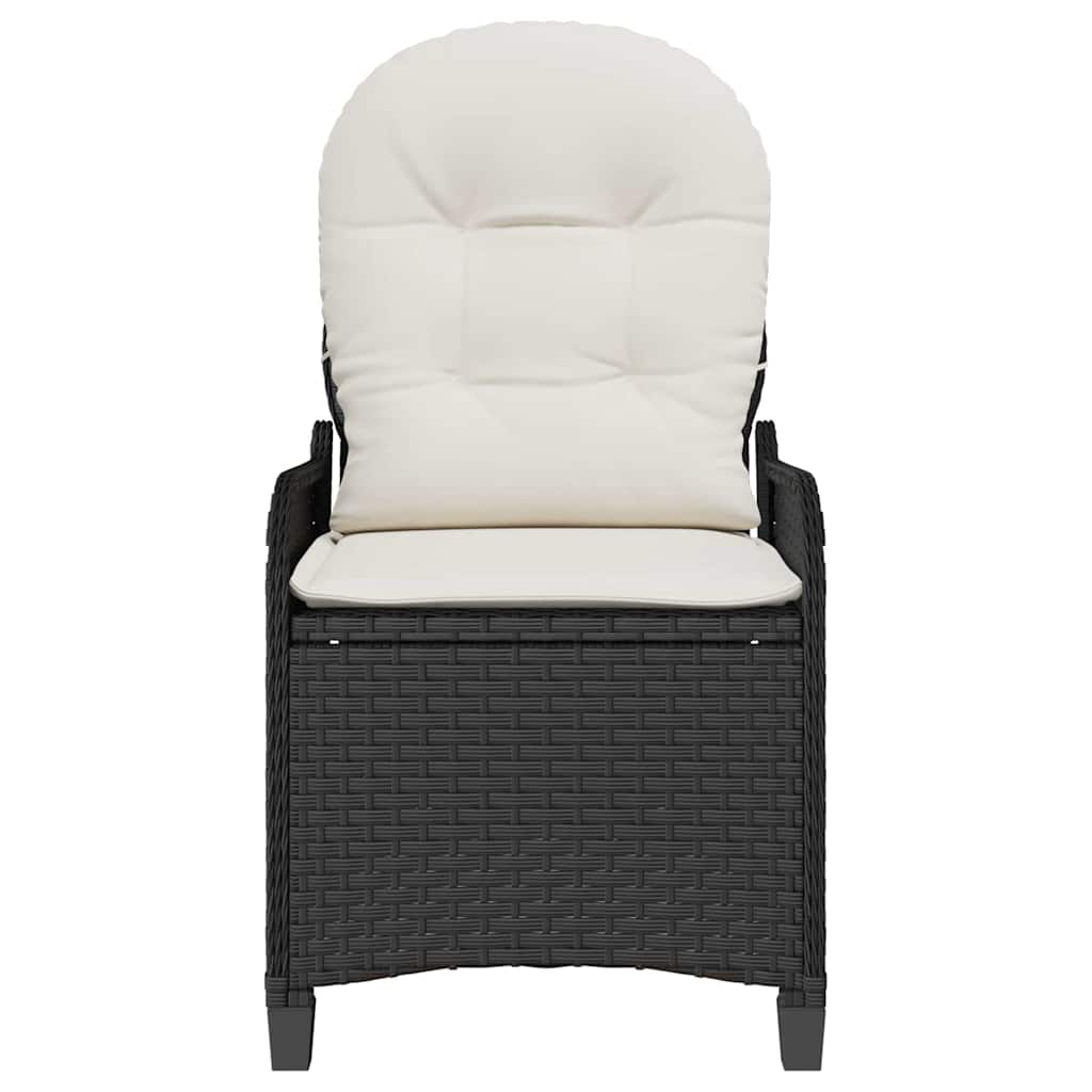 Ligstoel met kussen Zwart 56 x 66 x 95 cm poly rattan is nu te koop bij PeponiXL, paradijselijk wonen!