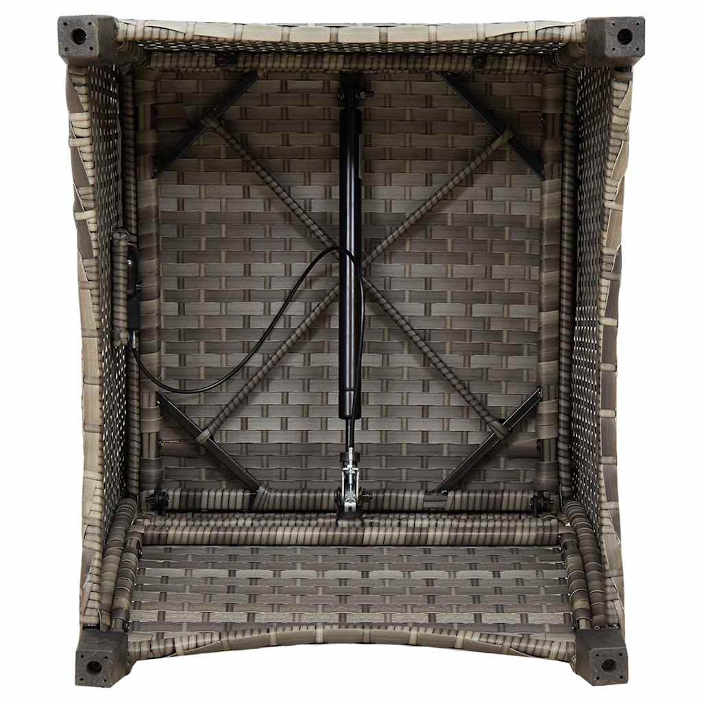 Ligstoel met kussen Grijs 56 x 66 x 95 cm poly rattan is nu te koop bij PeponiXL, paradijselijk wonen!