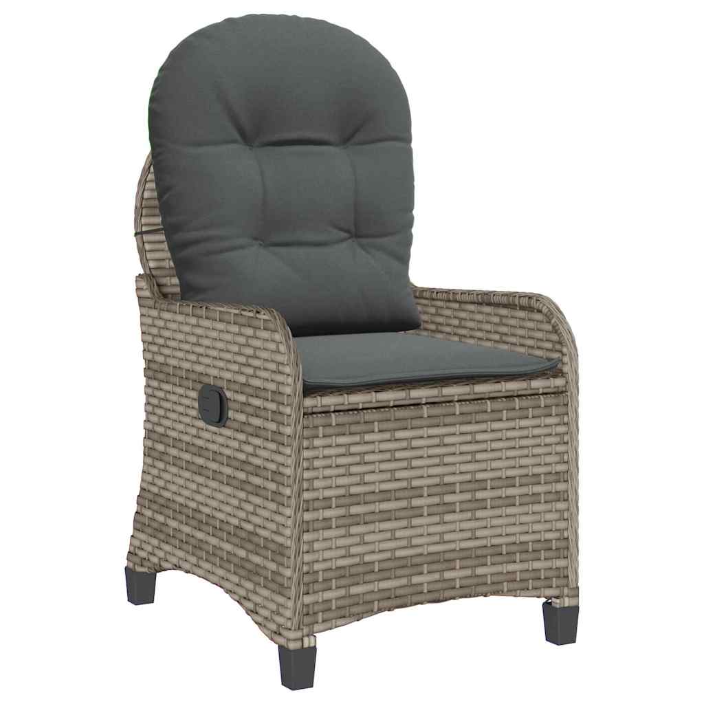Ligstoel met kussen Grijs 56 x 66 x 95 cm poly rattan is nu te koop bij PeponiXL, paradijselijk wonen!