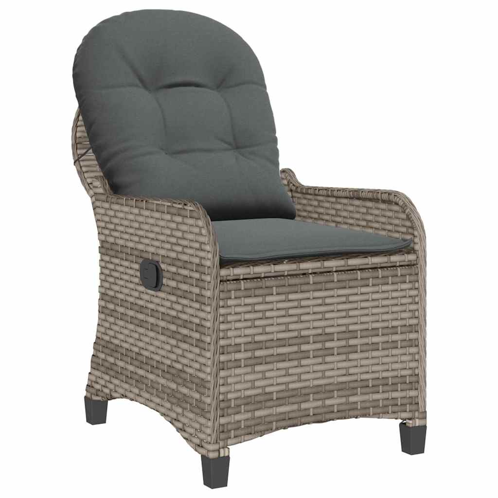 Ligstoel met kussen Grijs 56 x 66 x 95 cm poly rattan is nu te koop bij PeponiXL, paradijselijk wonen!