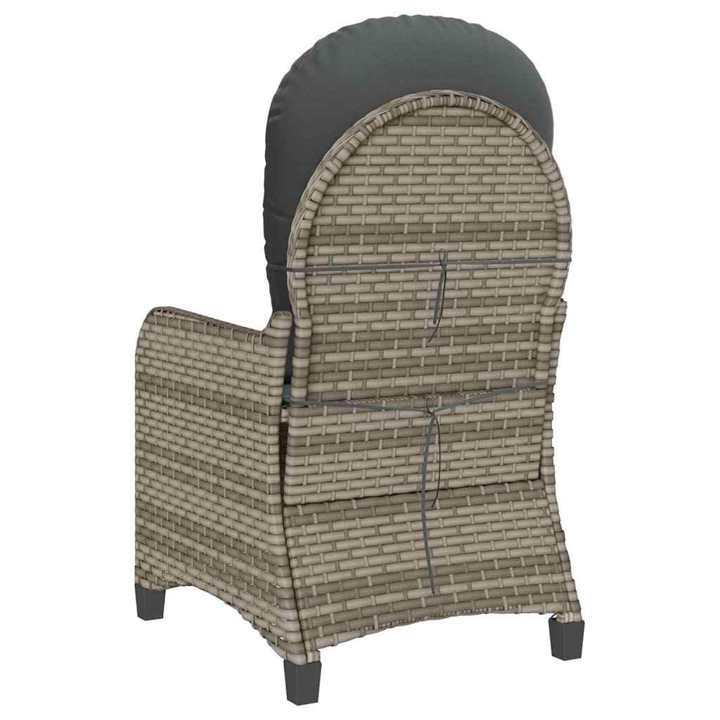 Ligstoel met kussen Grijs 56 x 66 x 95 cm poly rattan is nu te koop bij PeponiXL, paradijselijk wonen!