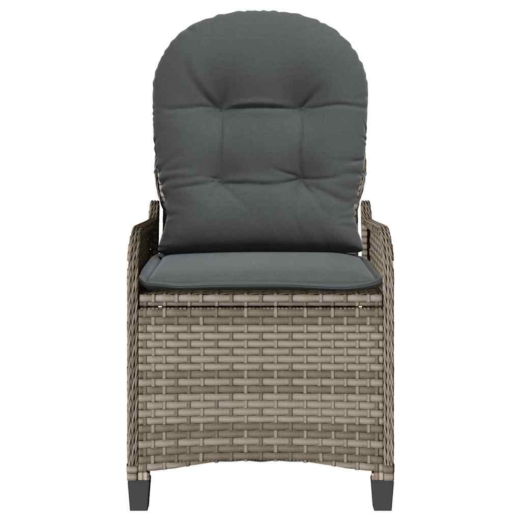 Ligstoel met kussen Grijs 56 x 66 x 95 cm poly rattan is nu te koop bij PeponiXL, paradijselijk wonen!