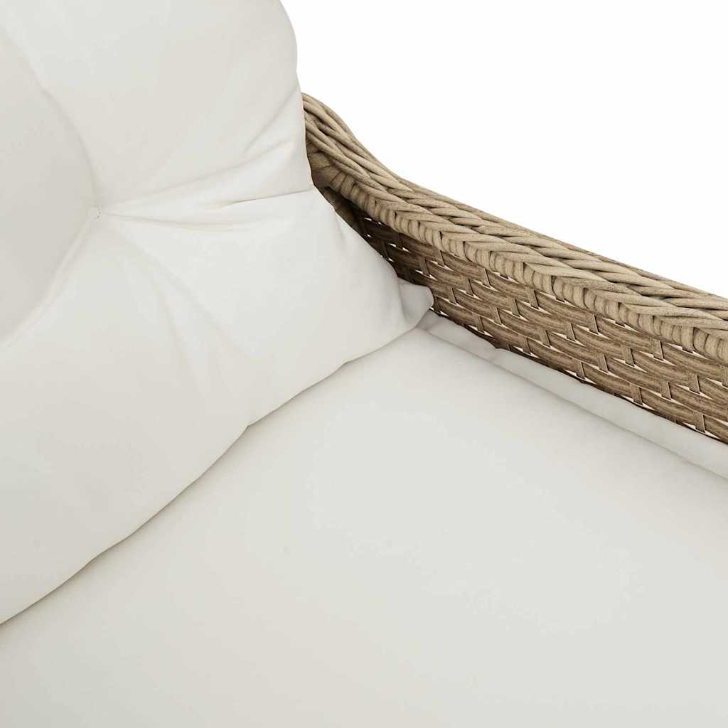 Ligstoel met kussen Beige 56 x 66 x 95 cm poly rattan is nu te koop bij PeponiXL, paradijselijk wonen!