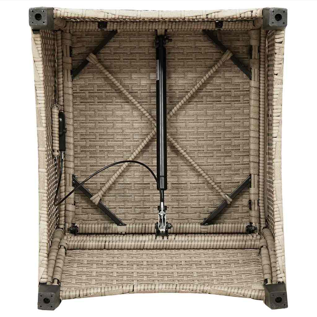 Ligstoel met kussen Beige 56 x 66 x 95 cm poly rattan is nu te koop bij PeponiXL, paradijselijk wonen!