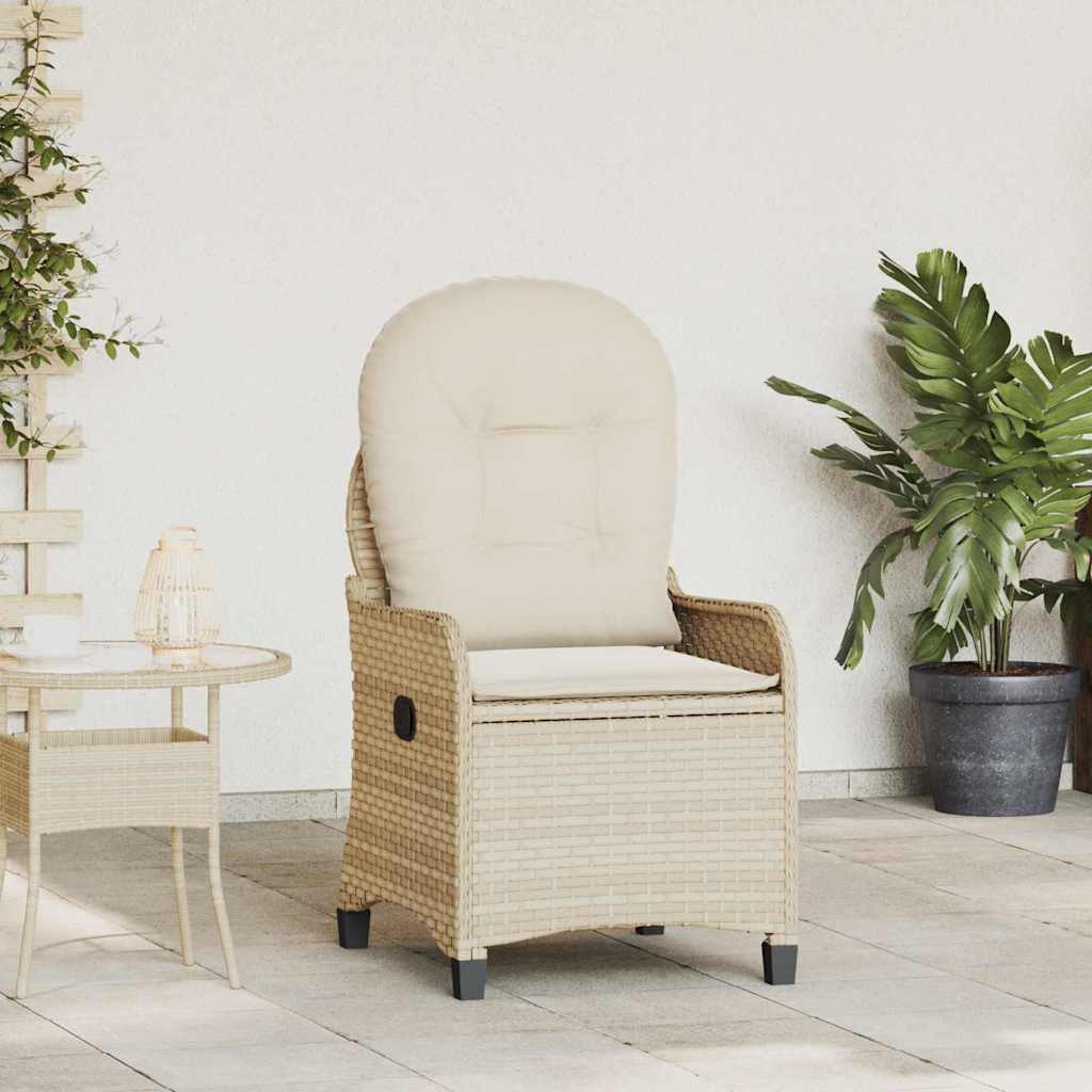 Ligstoel met kussen Beige 56 x 66 x 95 cm poly rattan is nu te koop bij PeponiXL, paradijselijk wonen!
