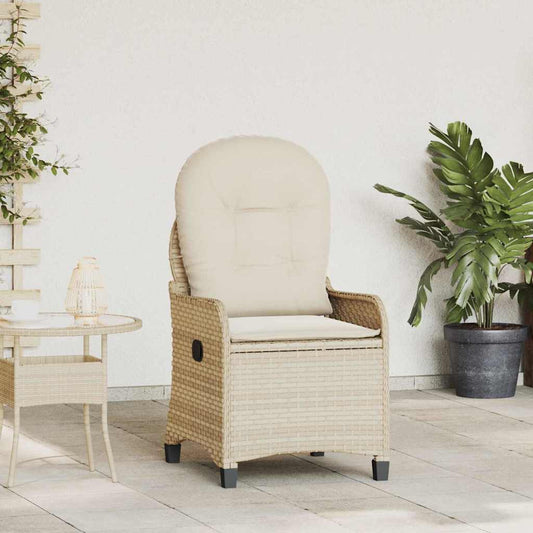 Ligstoel met kussen Beige 56 x 66 x 95 cm poly rattan is nu te koop bij PeponiXL, paradijselijk wonen!