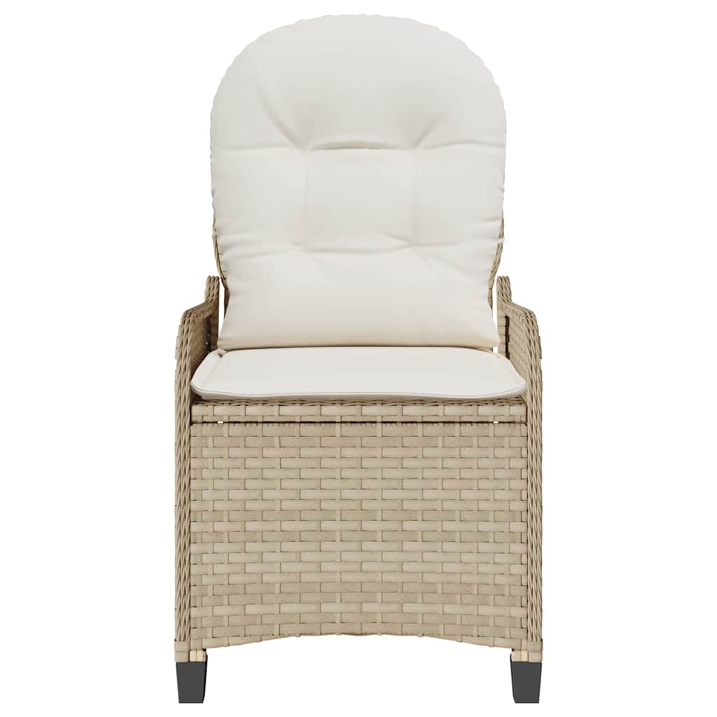 Ligstoel met kussen Beige 56 x 66 x 95 cm poly rattan is nu te koop bij PeponiXL, paradijselijk wonen!