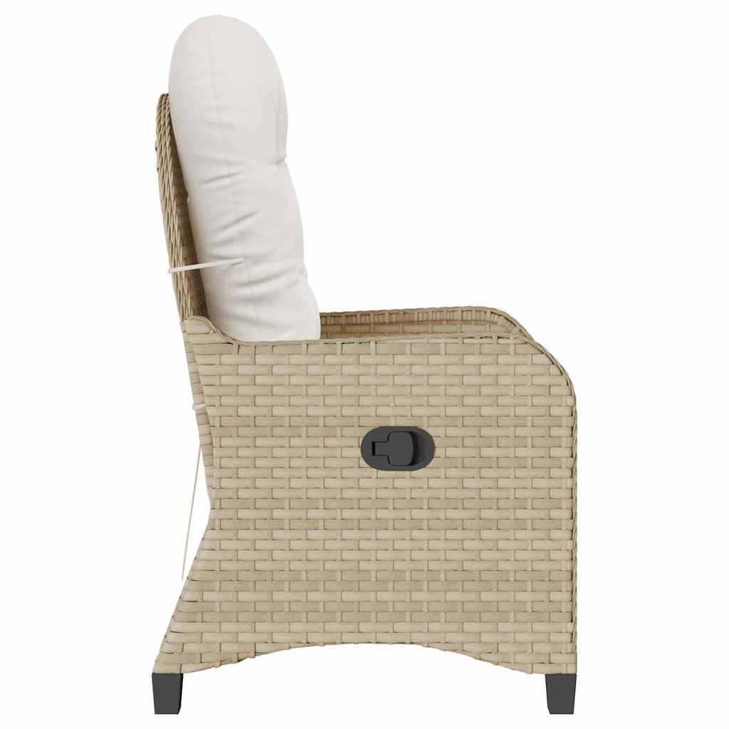 Ligstoel met kussen Beige 56 x 66 x 95 cm poly rattan is nu te koop bij PeponiXL, paradijselijk wonen!