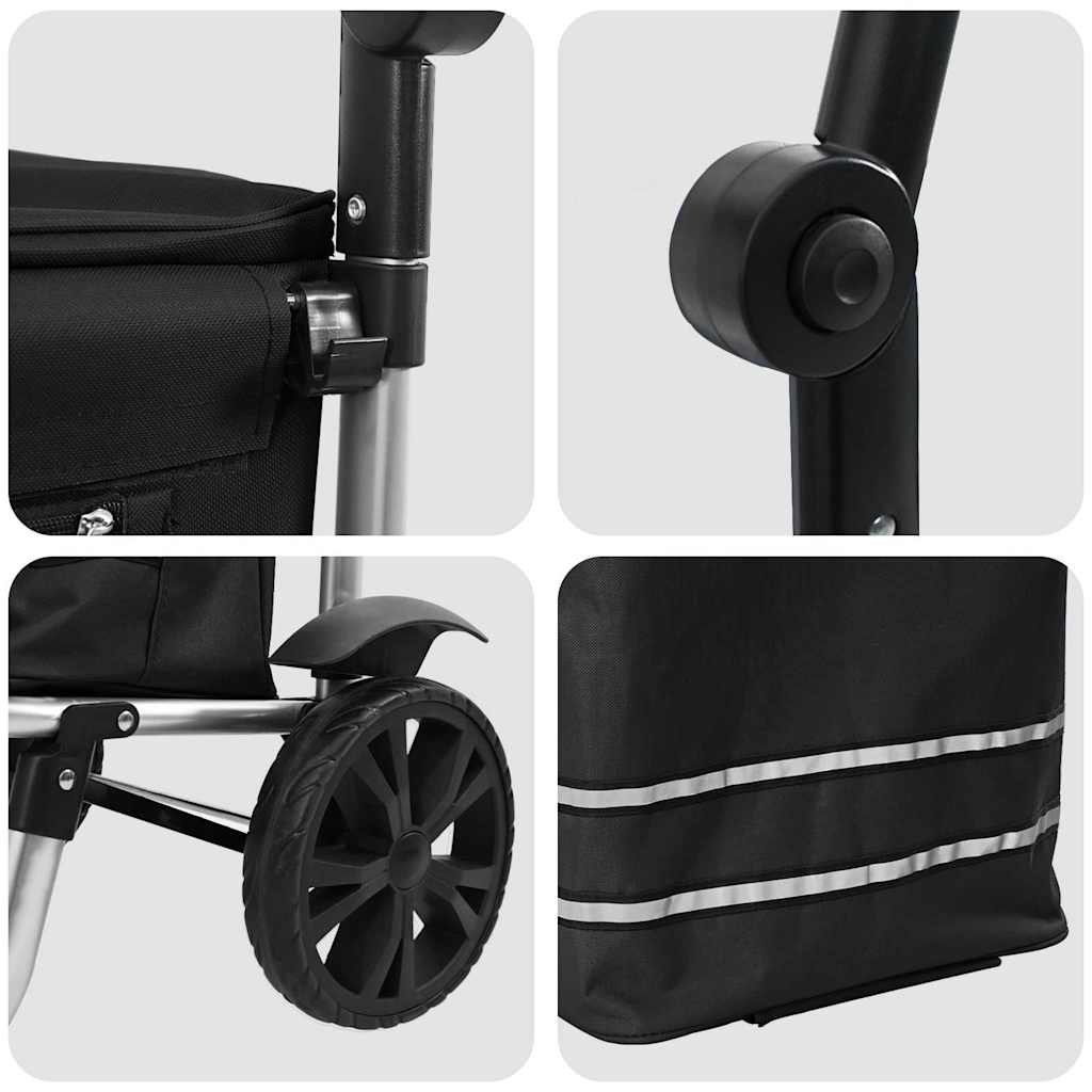 Winkel trolley Zwart 36,5 x 46,5 x 100,5 cm Oxford stof is nu te koop bij PeponiXL, paradijselijk wonen!