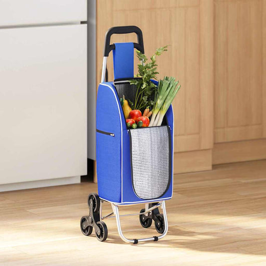 Winkel trolley Blauw 39,5 x 33 x 93 cm Oxford stof is nu te koop bij PeponiXL, paradijselijk wonen!
