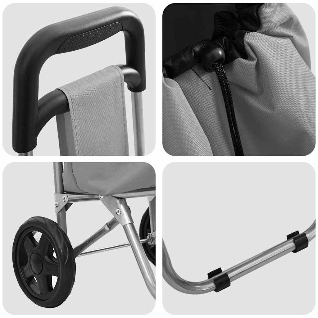 Winkel trolley Grijs 35 x 28 x 92 cm Oxford stof is nu te koop bij PeponiXL, paradijselijk wonen!
