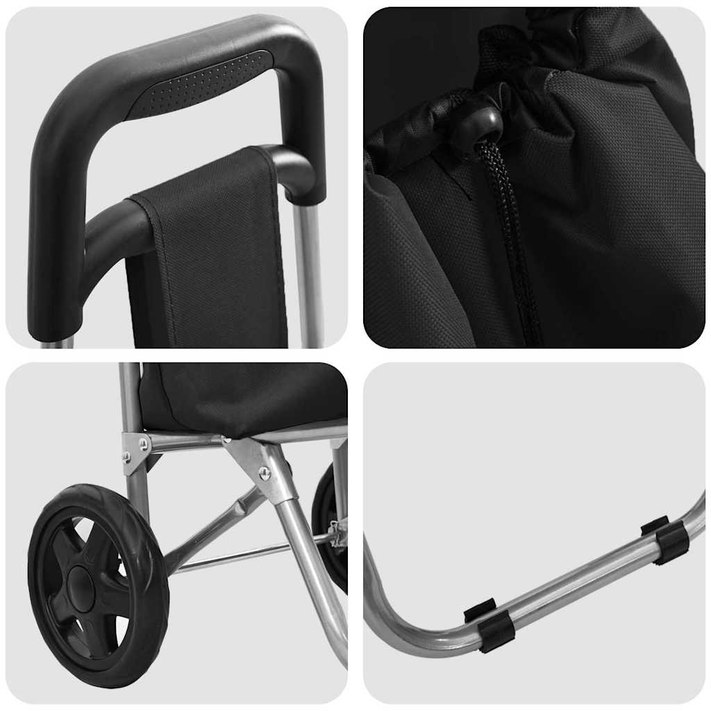 Winkel trolley Zwart 35 x 28 x 92 cm Oxford stof is nu te koop bij PeponiXL, paradijselijk wonen!