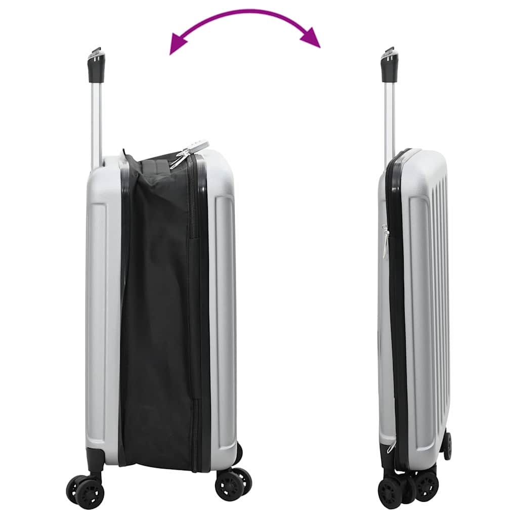 Koffer met slot Zilver 34 x 23 x 55.5 cm ABS Kunststof is nu te koop bij PeponiXL, paradijselijk wonen!