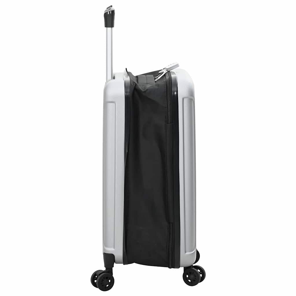 Koffer met slot Zilver 34 x 23 x 55.5 cm ABS Kunststof is nu te koop bij PeponiXL, paradijselijk wonen!