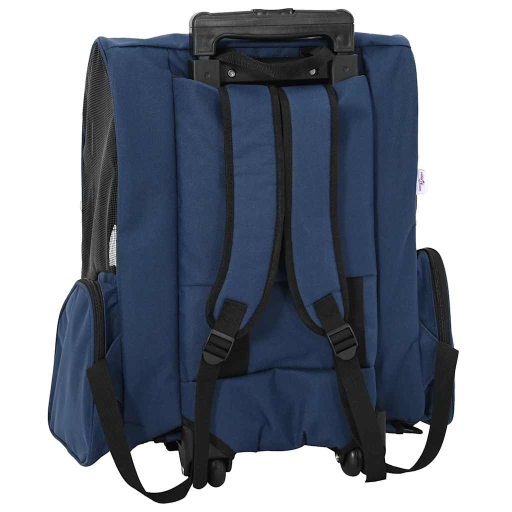 Huisdierentrolley 3-in-1 48x32x(57-106) cm oxford stof blauw is nu te koop bij PeponiXL, paradijselijk wonen!