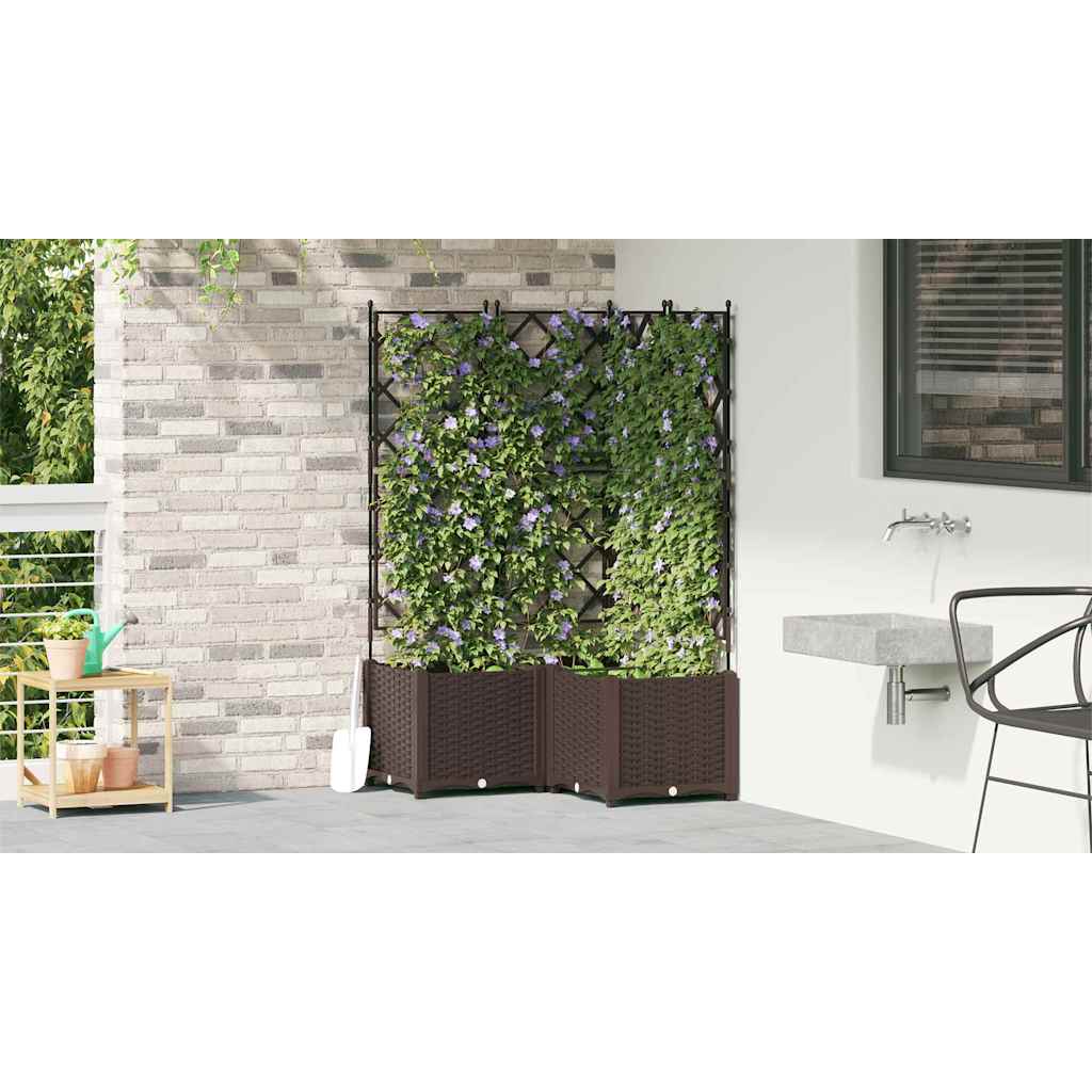 Tuin Bloempot 3 pcs Bruin 80 x 80 x 143 cm Staal