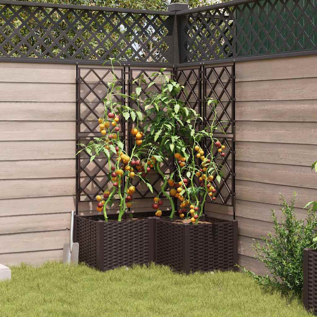 Tuin Bloempot 3 pcs Bruin 80 x 80 x 143 cm Staal