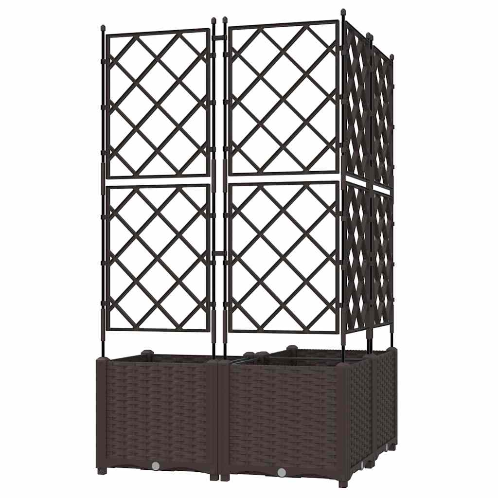 Tuin Bloempot 3 pcs Bruin 80 x 80 x 143 cm Staal