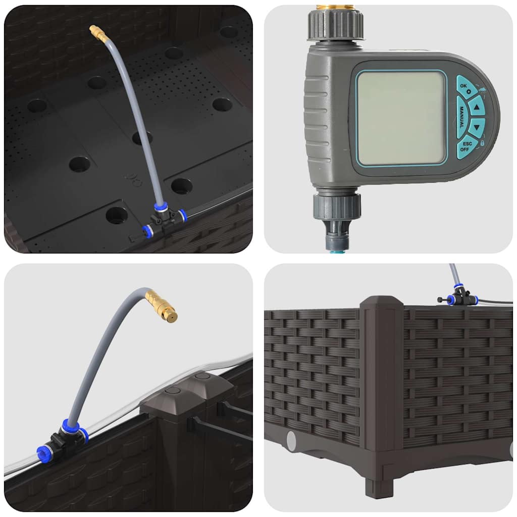 Tuin Bloempot 4 pcs Bruin Staal