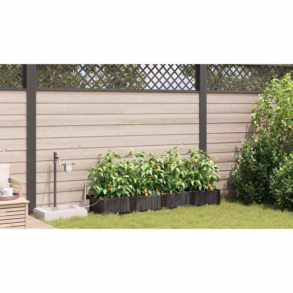 Tuin Bloempot 4 pcs Bruin Staal