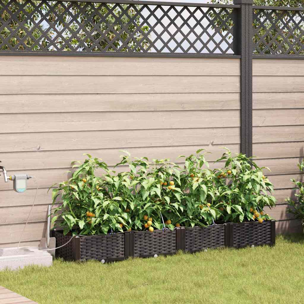 Tuin Bloempot 4 pcs Bruin Staal