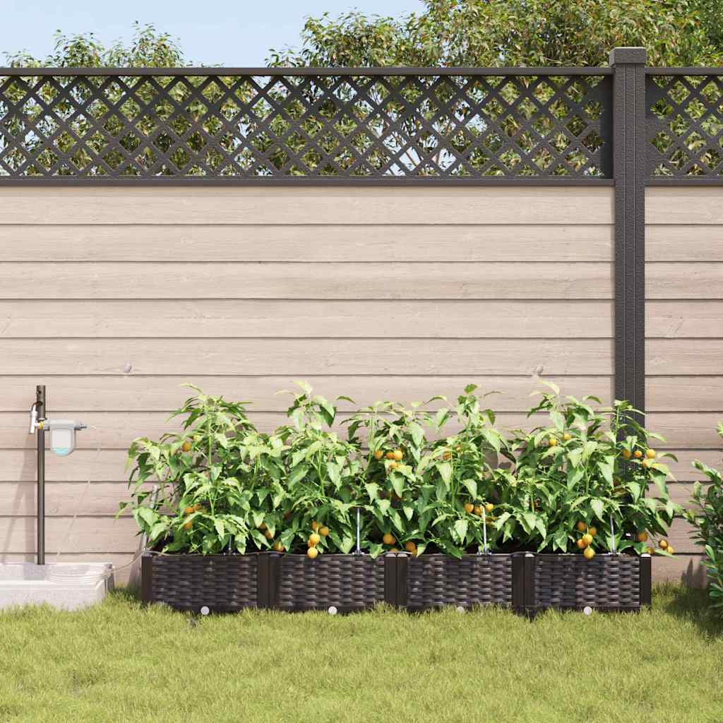 Tuin Bloempot 4 pcs Bruin Staal