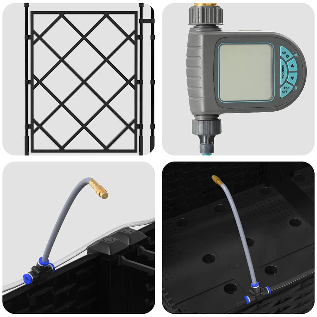 Tuin Bloempot 2 pcs Zwart Staal