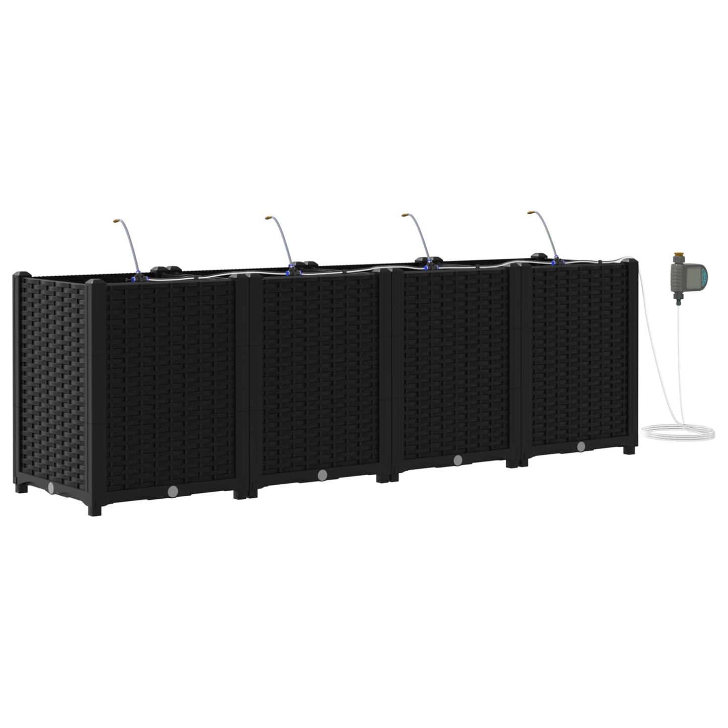 Tuin Bloempot 4 pcs Zwart Staal