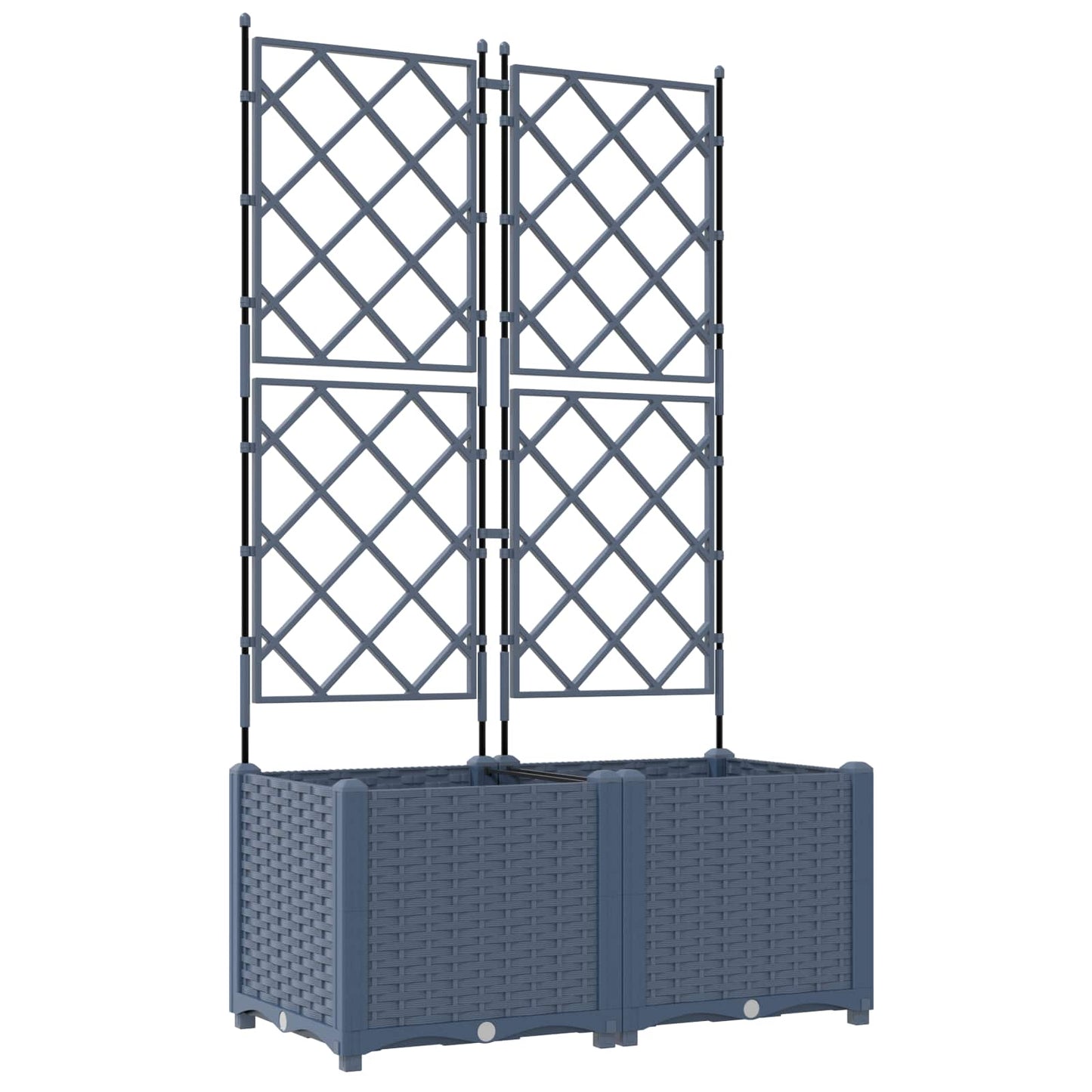 Plantenbak 2 st Grijs 80 x 40 x 143 cm PP is nu te koop bij PeponiXL, paradijselijk wonen!