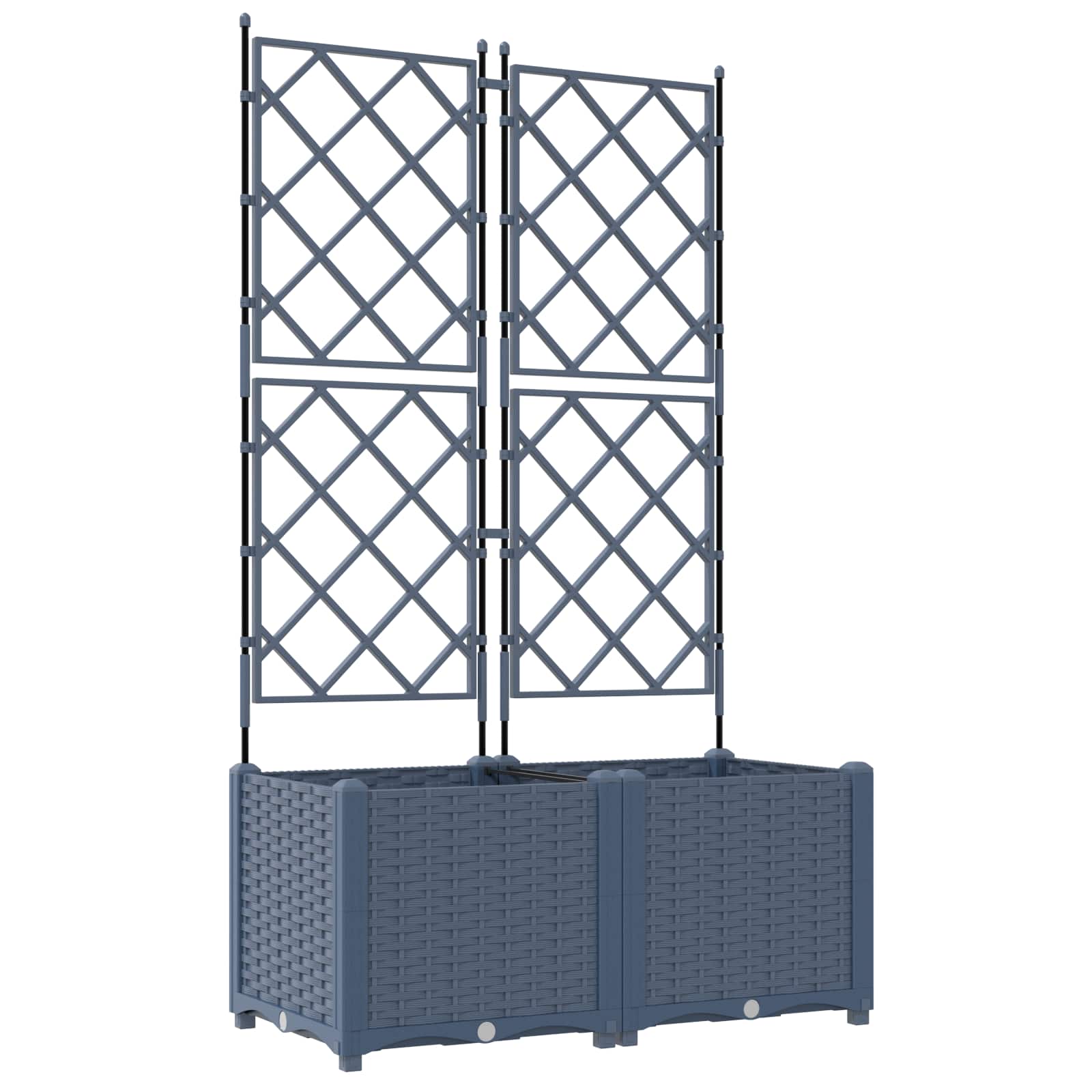 Plantenbak 2 st Grijs 80 x 40 x 143 cm PP is nu te koop bij PeponiXL, paradijselijk wonen!