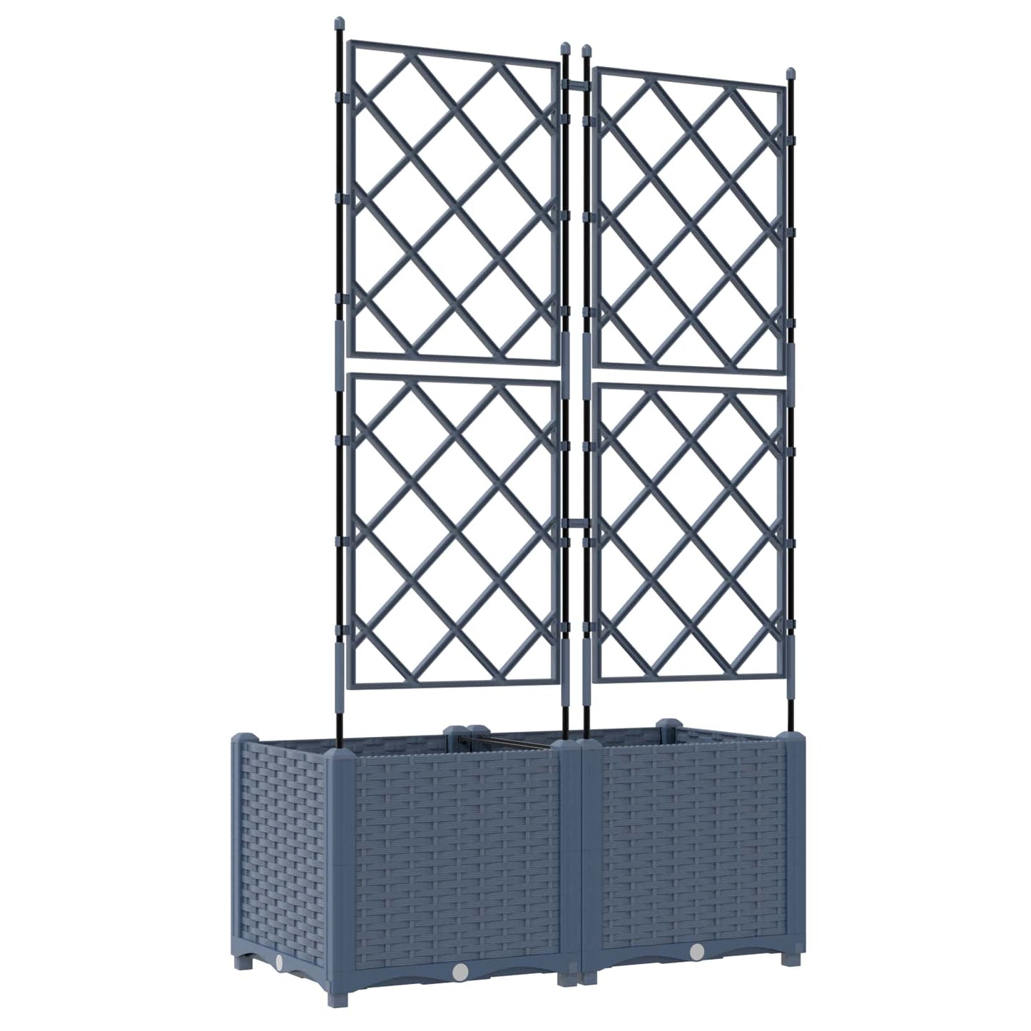 Plantenbak 2 st Grijs 80 x 40 x 143 cm PP is nu te koop bij PeponiXL, paradijselijk wonen!