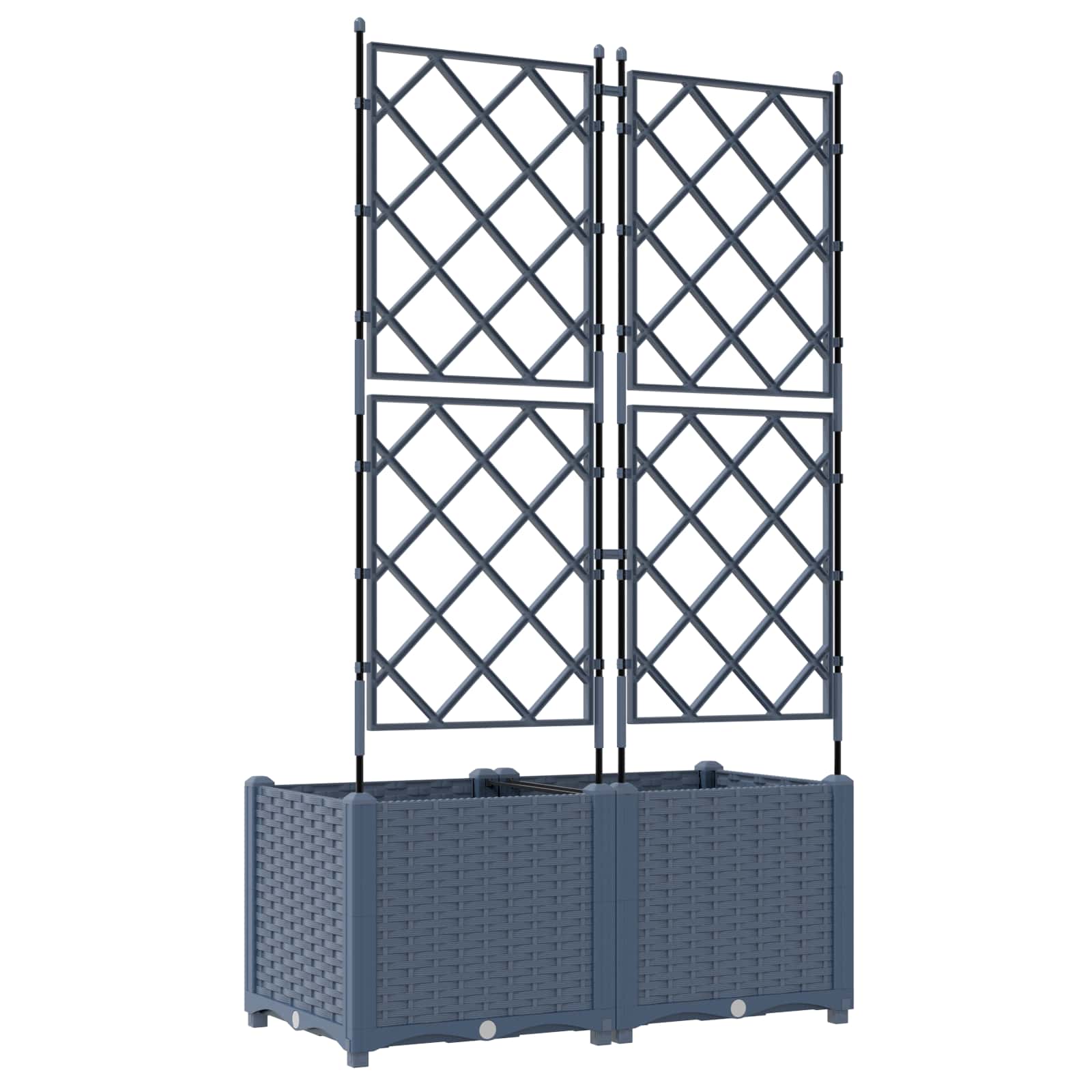 Plantenbak 2 st Grijs 80 x 40 x 143 cm PP is nu te koop bij PeponiXL, paradijselijk wonen!