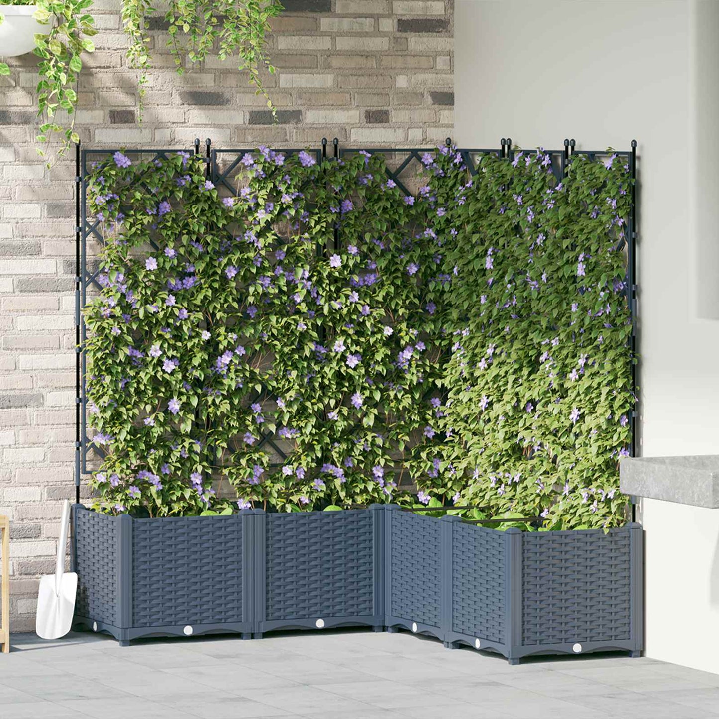 Tuin Bloempot 5 pcs Grijs 120 x 120 x 143 cm Kunststof is nu te koop bij PeponiXL, paradijselijk wonen!