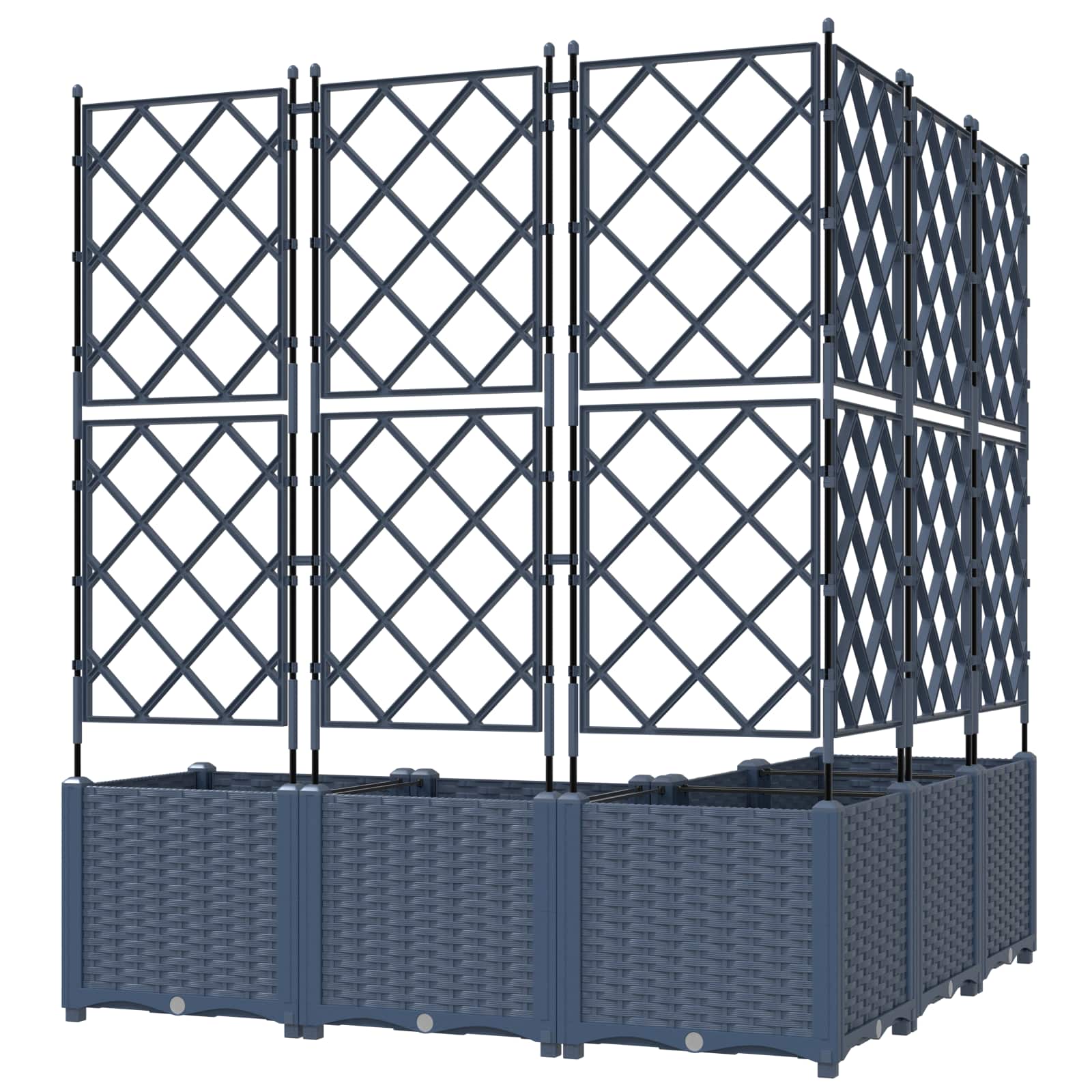 Tuin Bloempot 5 pcs Grijs 120 x 120 x 143 cm Kunststof is nu te koop bij PeponiXL, paradijselijk wonen!