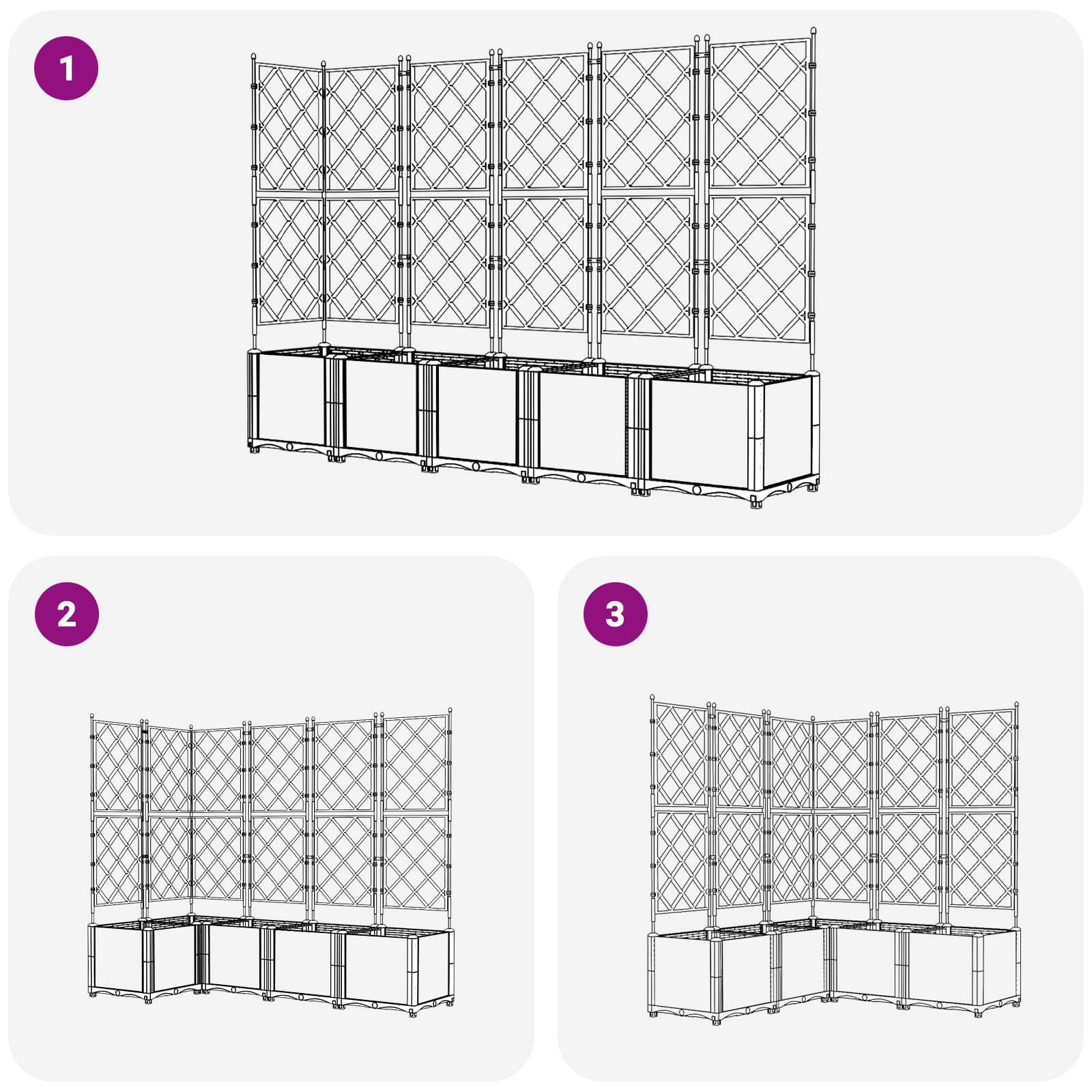 Tuin Bloempot 5 pcs Grijs 120 x 120 x 143 cm Kunststof is nu te koop bij PeponiXL, paradijselijk wonen!