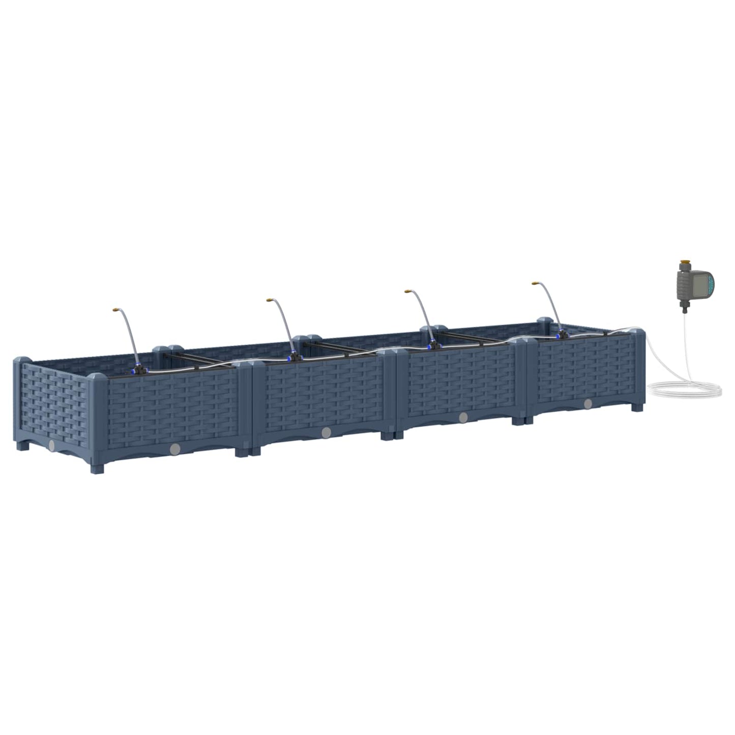 Tuin Bloempot 4 pcs Grijs 160 x 40 x 22 cm Kunststof is nu te koop bij PeponiXL, paradijselijk wonen!