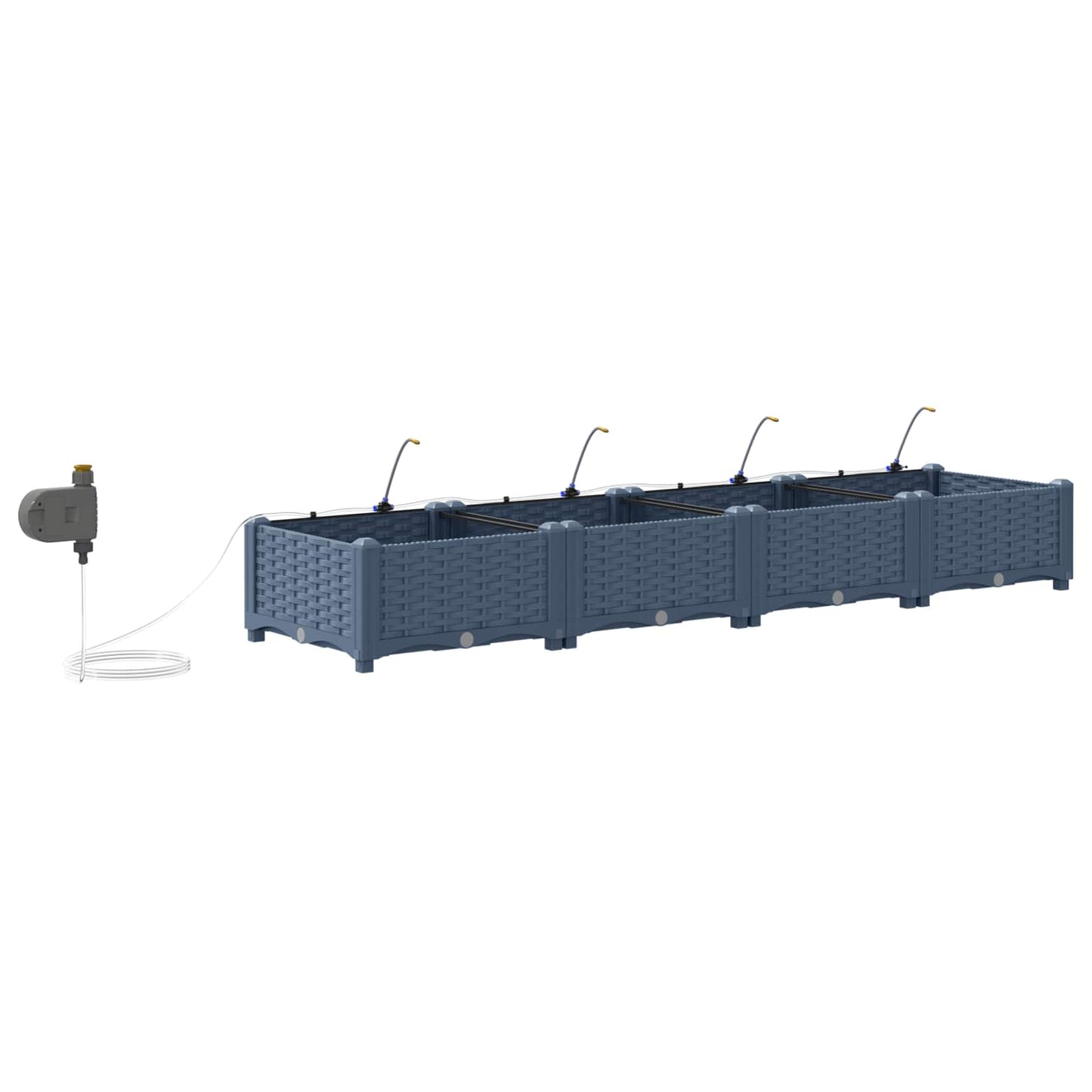 Tuin Bloempot 4 pcs Grijs 160 x 40 x 22 cm Kunststof is nu te koop bij PeponiXL, paradijselijk wonen!