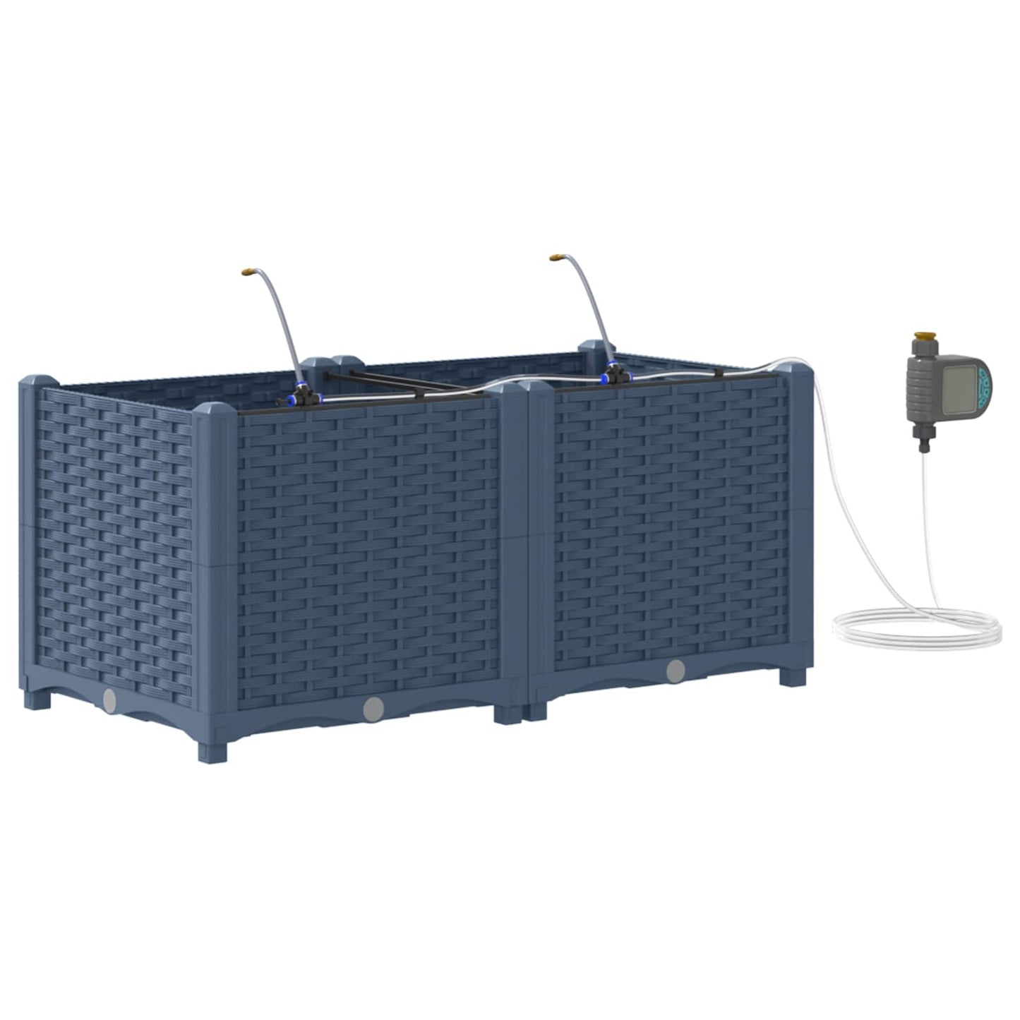 Tuin Bloempot 2 pcs Grijs 80 x 40 x 37,5 cm Kunststof is nu te koop bij PeponiXL, paradijselijk wonen!