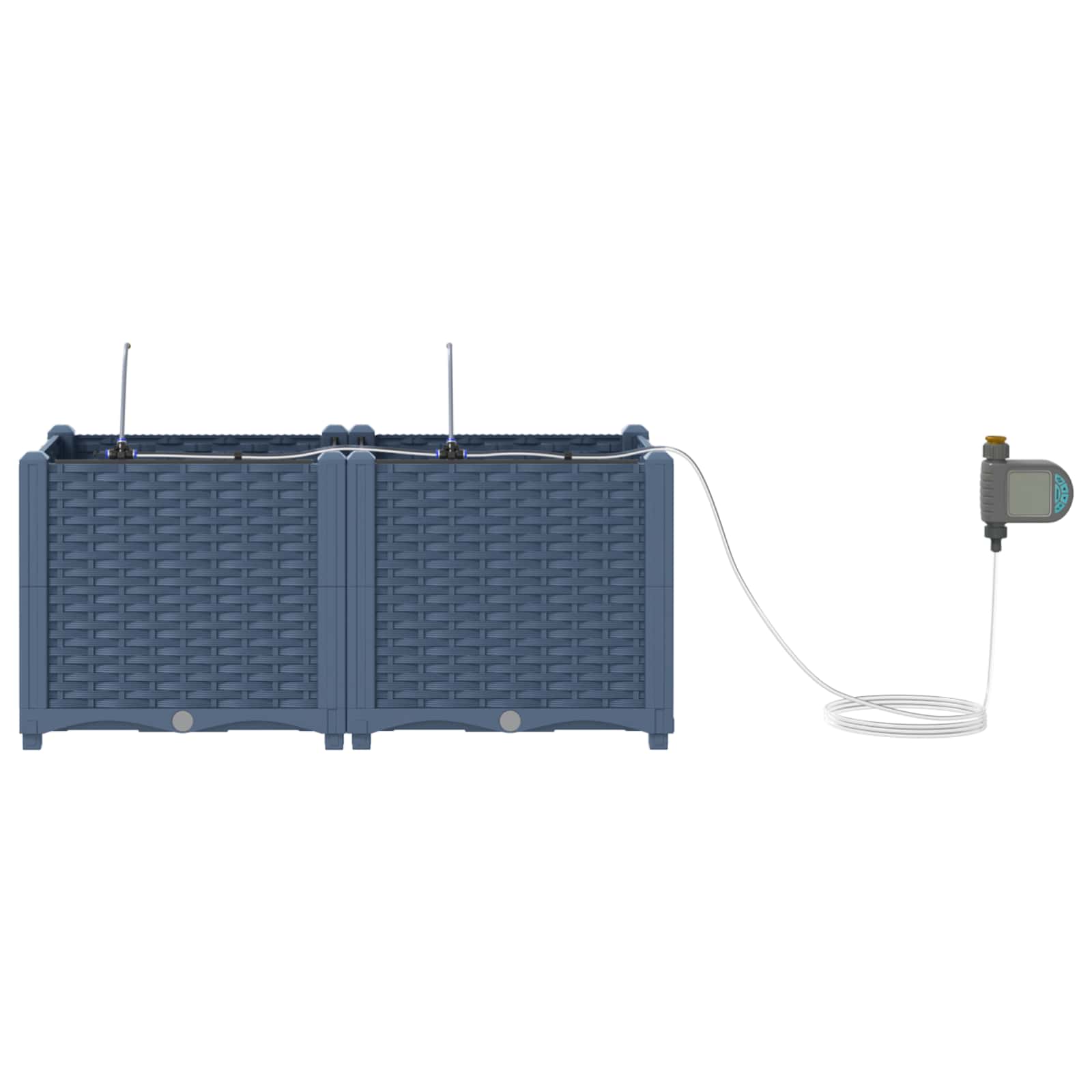 Tuin Bloempot 2 pcs Grijs 80 x 40 x 37,5 cm Kunststof is nu te koop bij PeponiXL, paradijselijk wonen!