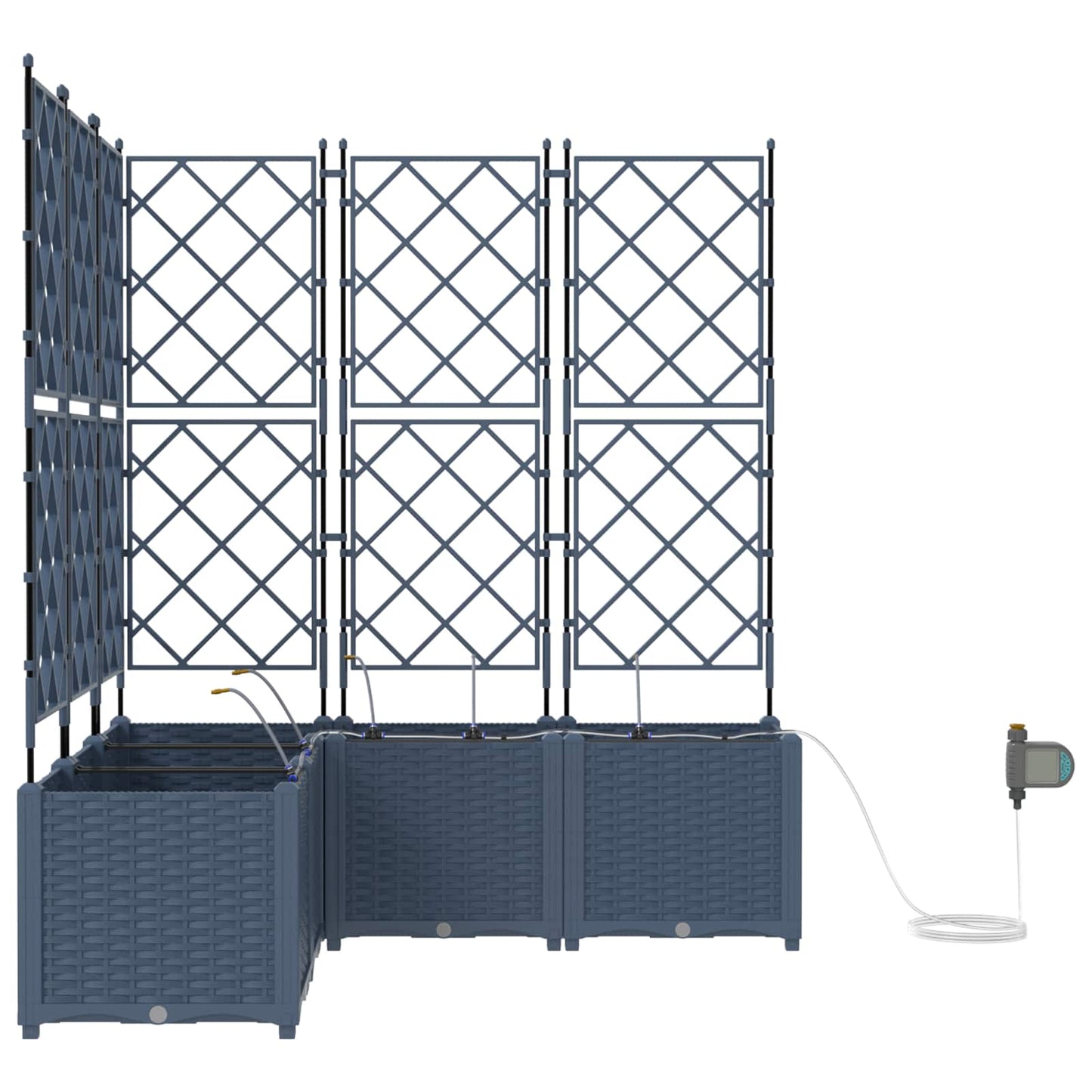 Tuin Bloempot 4 pcs Grijs 160 x 40 x 37,5 cm Kunststof is nu te koop bij PeponiXL, paradijselijk wonen!