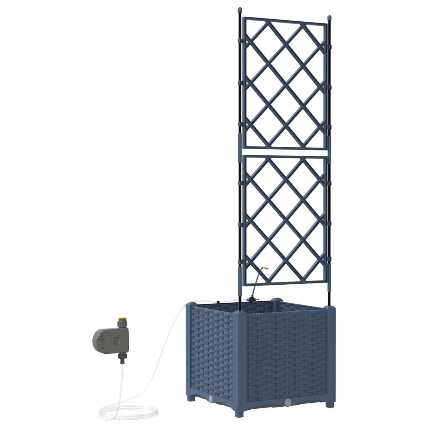 Tuin Bloempot Grijs 40 x 40 x 142 cm Kunststof is nu te koop bij PeponiXL, paradijselijk wonen!