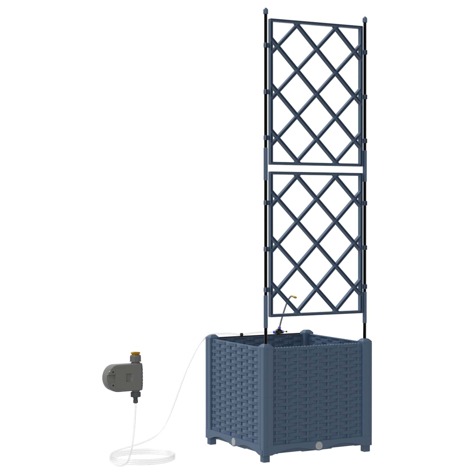 Tuin Bloempot Grijs 40 x 40 x 142 cm Kunststof is nu te koop bij PeponiXL, paradijselijk wonen!