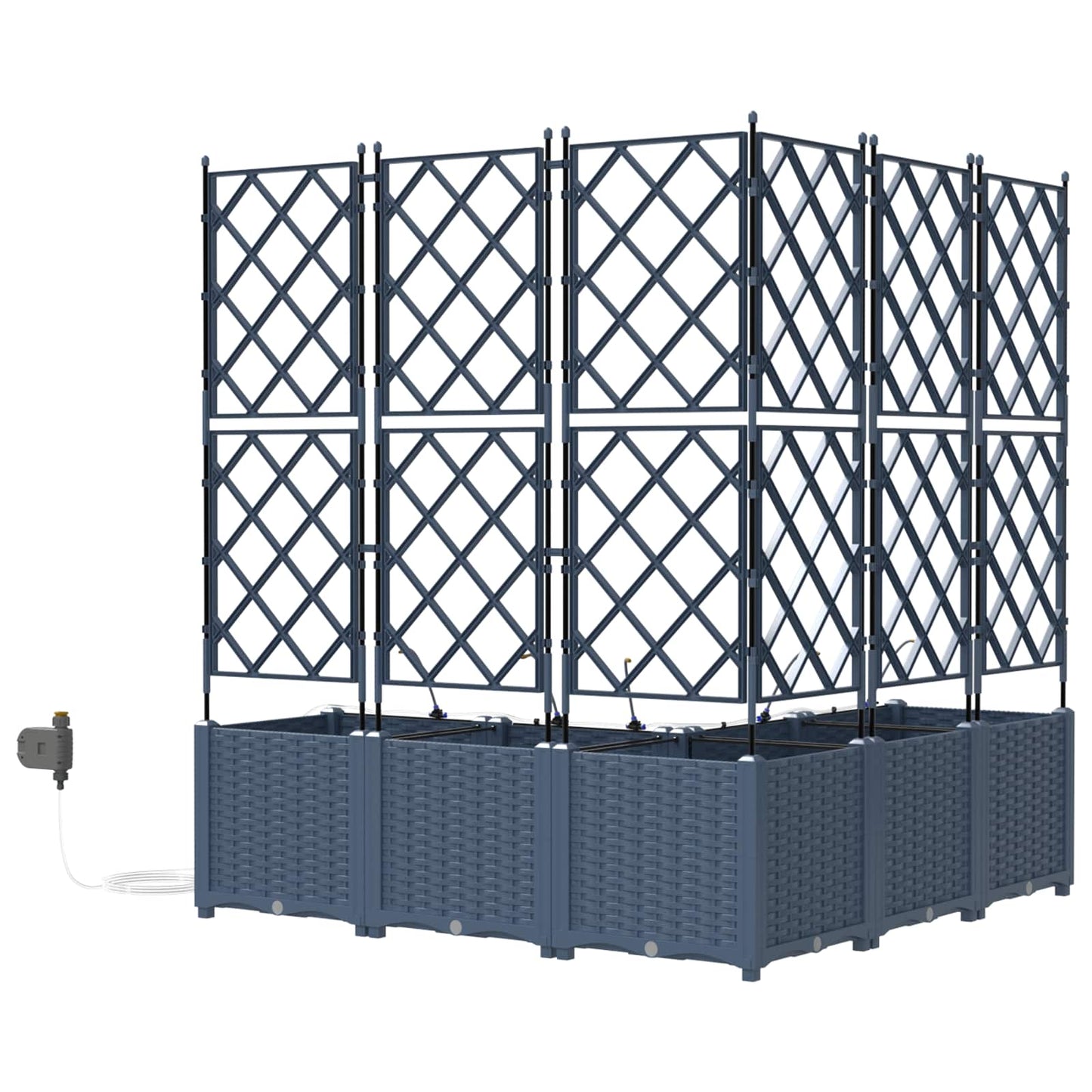 Tuin Bloempot 3 pcs Grijs 120 x 40 x 142 cm Kunststof is nu te koop bij PeponiXL, paradijselijk wonen!
