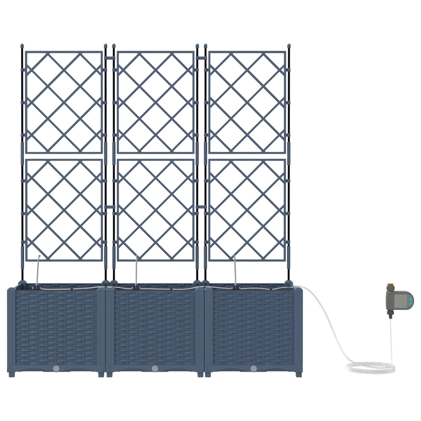 Tuin Bloempot 3 pcs Grijs 120 x 40 x 142 cm Kunststof is nu te koop bij PeponiXL, paradijselijk wonen!