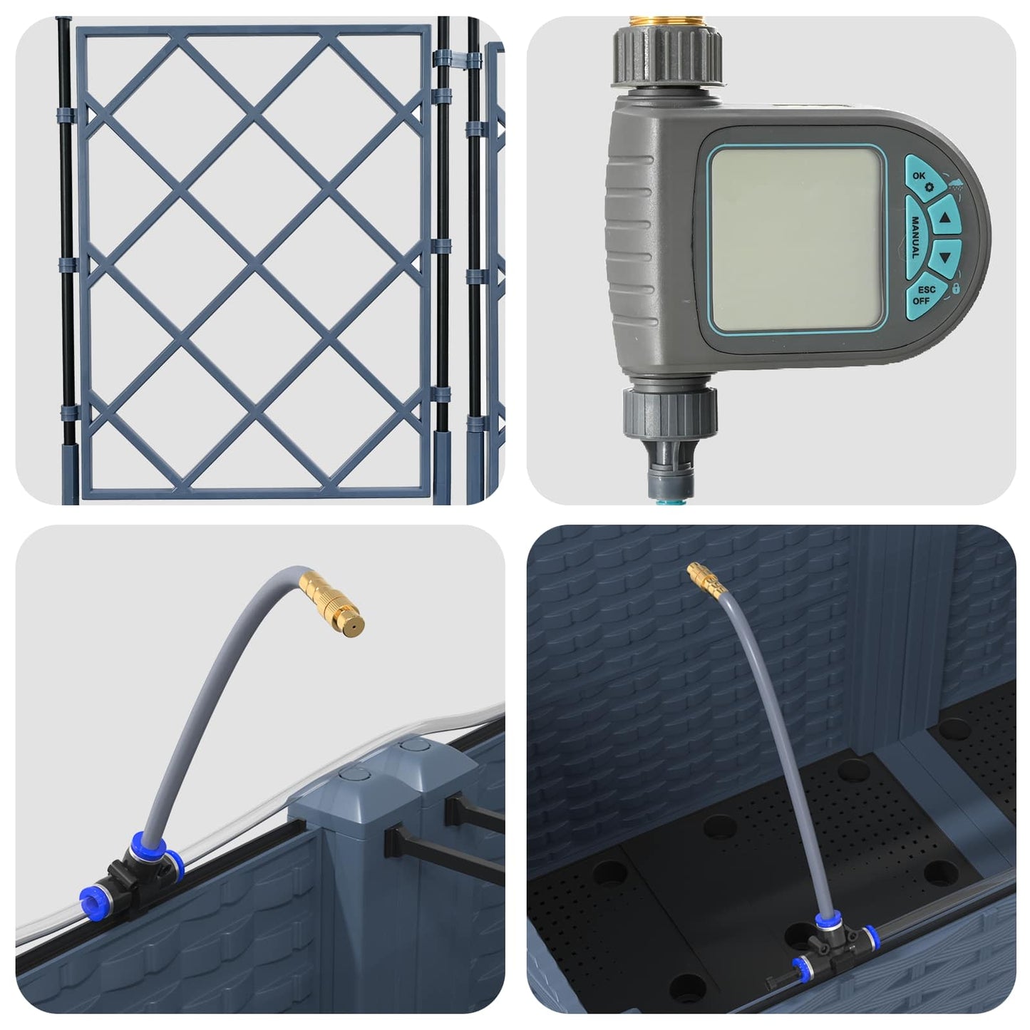 Tuin Bloempot 3 pcs Grijs 120 x 120 x 142 cm Staal is nu te koop bij PeponiXL, paradijselijk wonen!