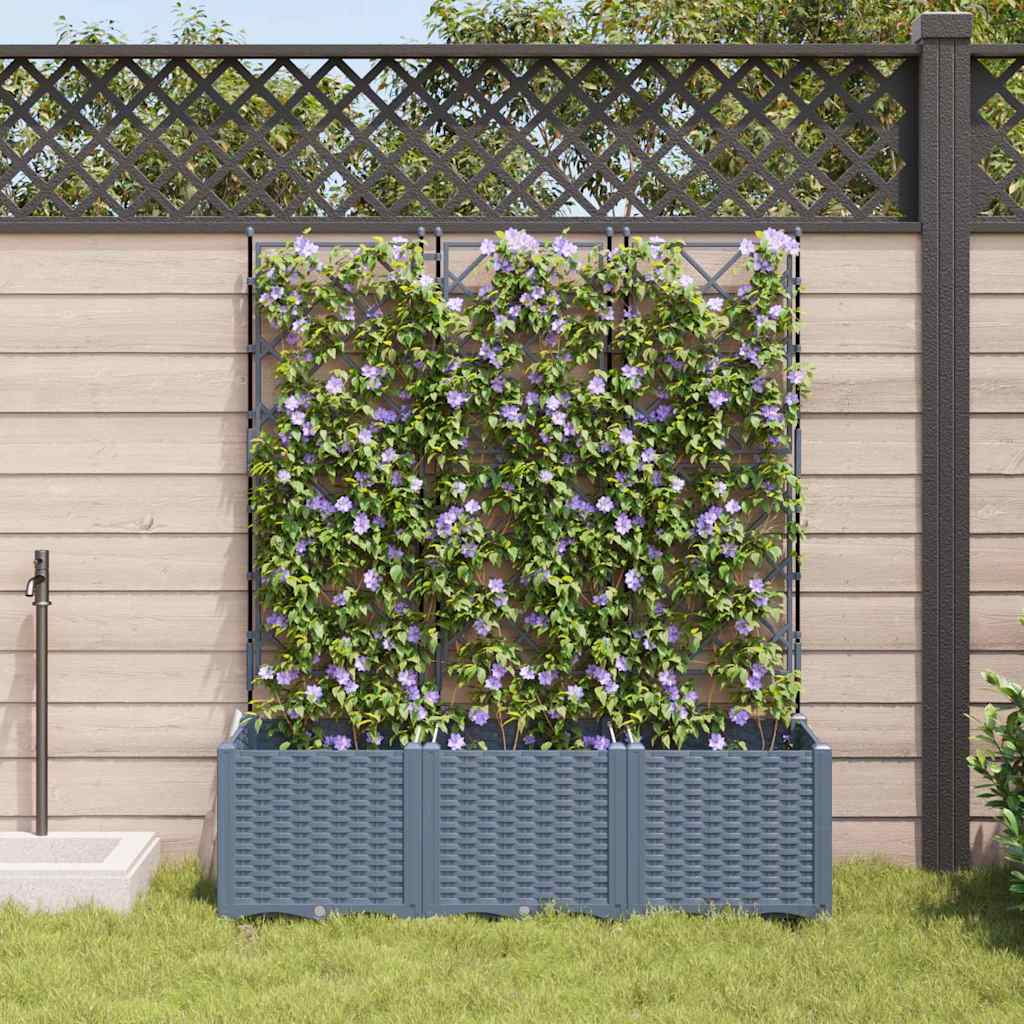Plantenbak 3 st Lichtgrijs 120 x 40 x 143 cm PP is nu te koop bij PeponiXL, paradijselijk wonen!