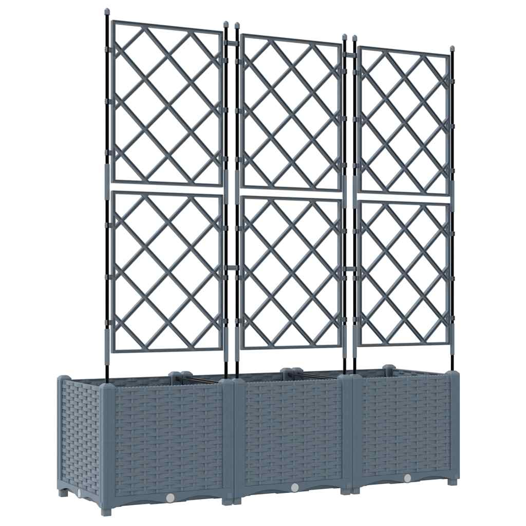 Plantenbak 3 st Lichtgrijs 120 x 40 x 143 cm PP is nu te koop bij PeponiXL, paradijselijk wonen!