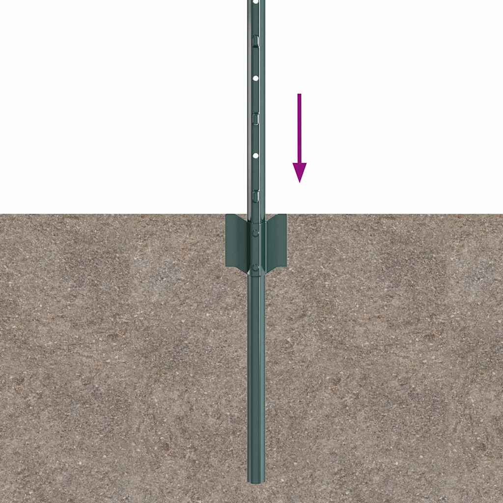 Afrasteringspaal 5 pcs Groen 80 cm Staal is nu te koop bij PeponiXL, paradijselijk wonen!