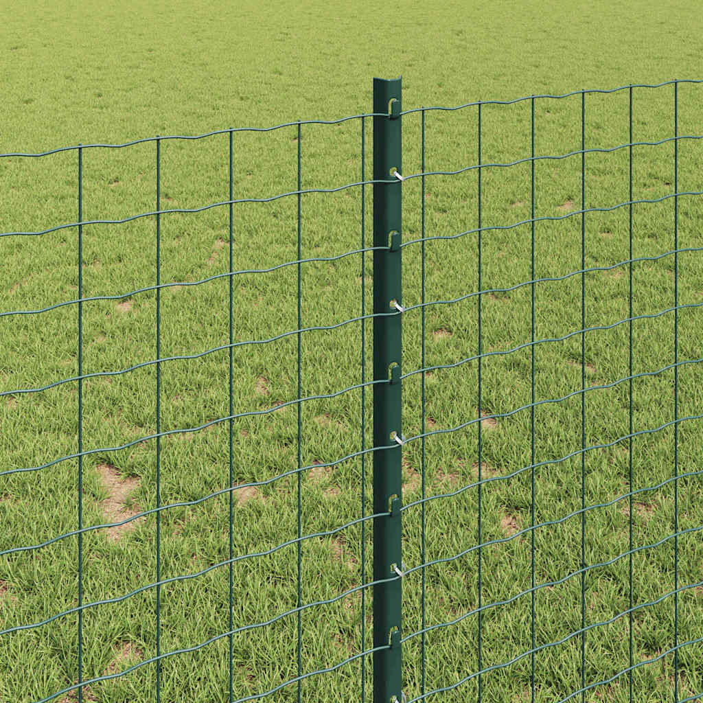 Afrasteringspaal 11 pcs Groen 100 cm Staal is nu te koop bij PeponiXL, paradijselijk wonen!