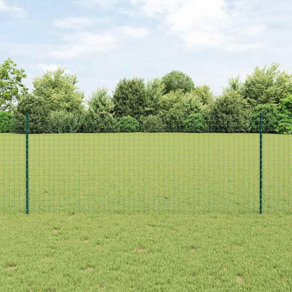Afrasteringspaal 11 pcs Groen 100 cm Staal is nu te koop bij PeponiXL, paradijselijk wonen!